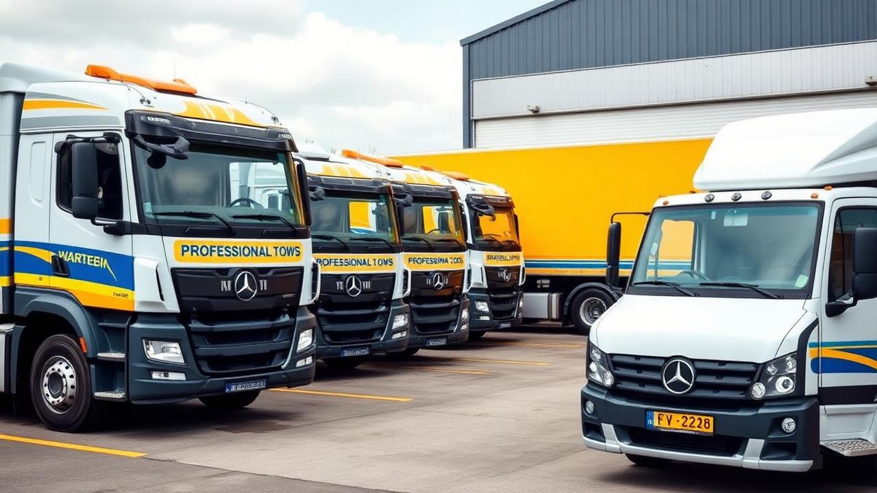 Professionele vloot van takelwagens en bergingsvoertuigen voor alle voertuigtypes