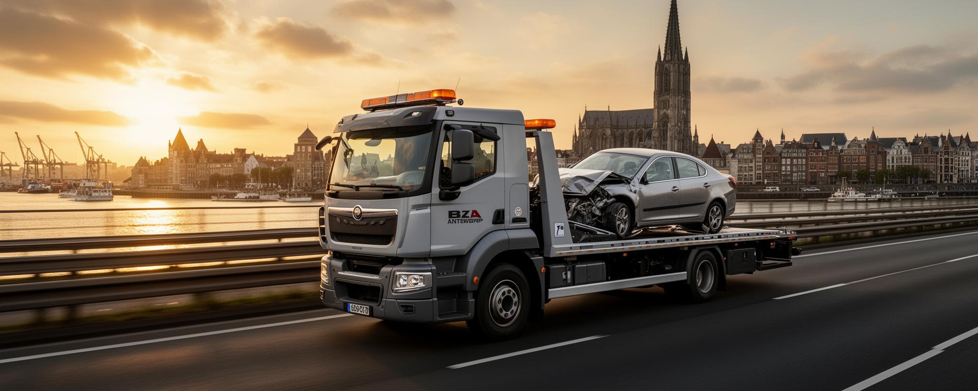 Takeldirect.be - Takeldienst Boom | 24/7 Beschikbaar in Antwerpen Takeldienst Boom (2850) - Snelle pechhulp en berging in Antwerpen, Antwerpse haven en skyline